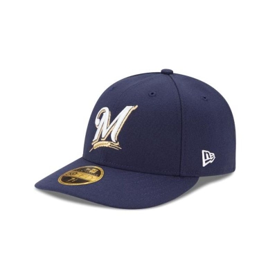 Milwaukee Brewers Gorra | New Era MLB Authentic Collection Low Profile 59fifty Fitted Cap Mexico - Azules